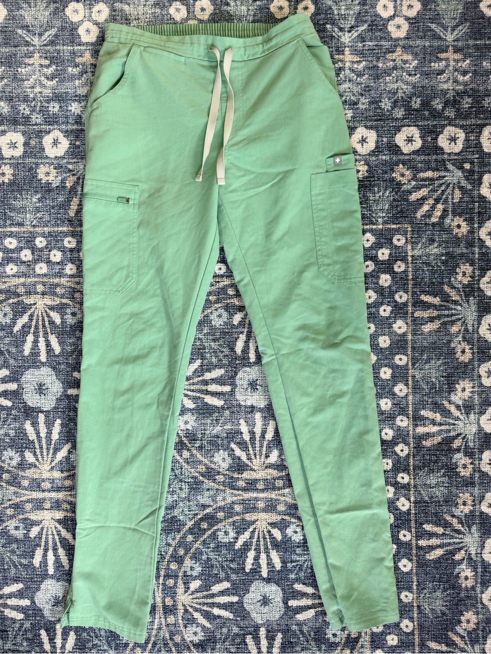 Figs Yola Jade Green Drawstring Cargo Joggers